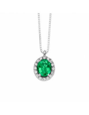 Miluna Collana Diamanti e Smeraldi CLD4094