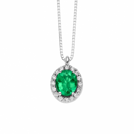 Miluna Collana Diamanti e Smeraldi CLD4094