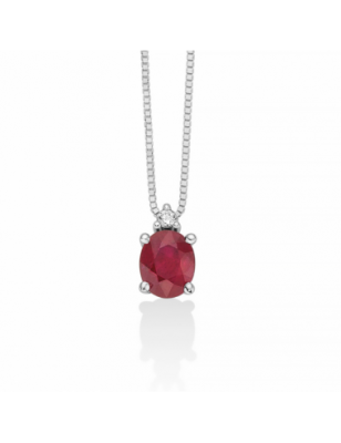 Miluna Collana Diamanti e Rubino CLD4576