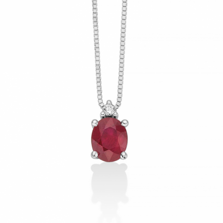 Miluna Collana Diamanti e Rubino CLD4576