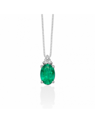 Miluna Collana Diamanti e Smeraldi CLD4437