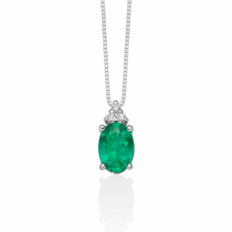 Miluna Collana Diamanti e Smeraldi CLD4437