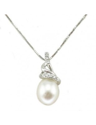 Miluna Collana Perla e Diamanti PCL3725