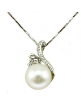 Miluna Collana Perla e Diamanti PCL4041C