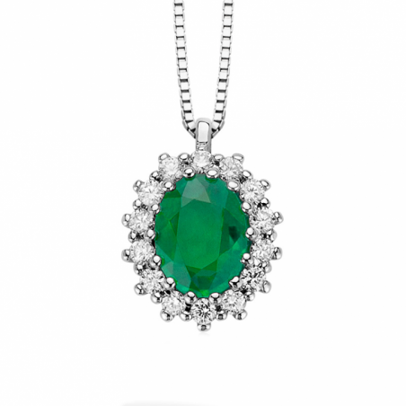 Miluna Collana Diamanti e Smeraldi CLD4241