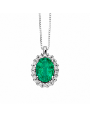 Miluna Collana Diamanti e Smeraldi CLD4101