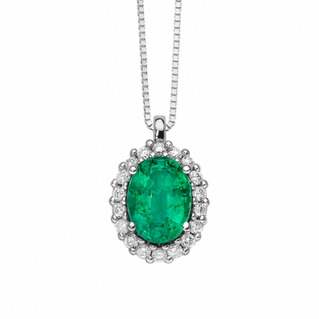 Miluna Collana Diamanti e Smeraldi CLD4101